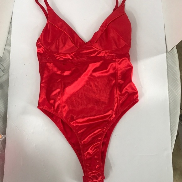 Women’s Sexy Red Corset Red Bodysuit, NWOT - Picture 2 of 9